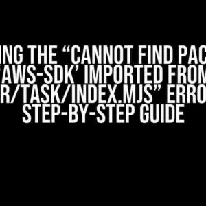 Solving the “Cannot find package ‘aws-sdk’ imported from /var/task/index.mjs” Error: A Step-by-Step Guide